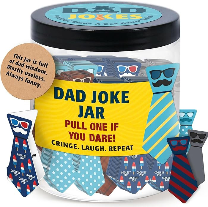 DEARMINE 60 Dad Jokes Cards Jar, Fathers Day Dads Gift for Dad Husband from Daughter - Son - Wife... | Amazon (US)