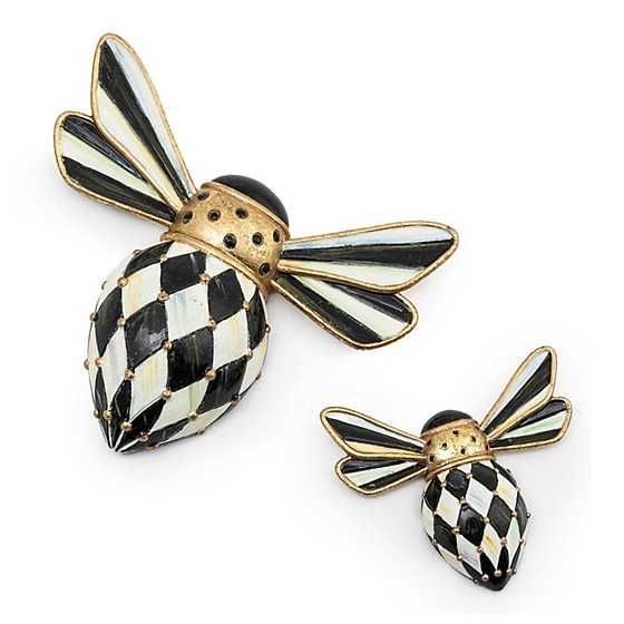 Courtly Check Bee Magnets, Set of 2 | MacKenzie-Childs