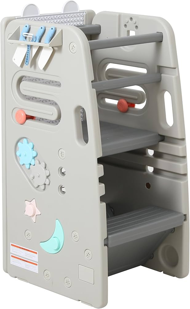 SDADI Kids Kitchen Step Stool with Safety Rail -Multifunctional Toddler Kitchen Stool Helper,Baby... | Amazon (US)