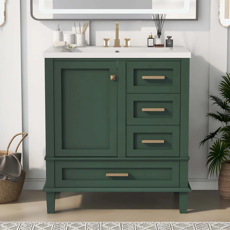 Halana Wood Freestanding Bathroom Cabinet | Wayfair North America