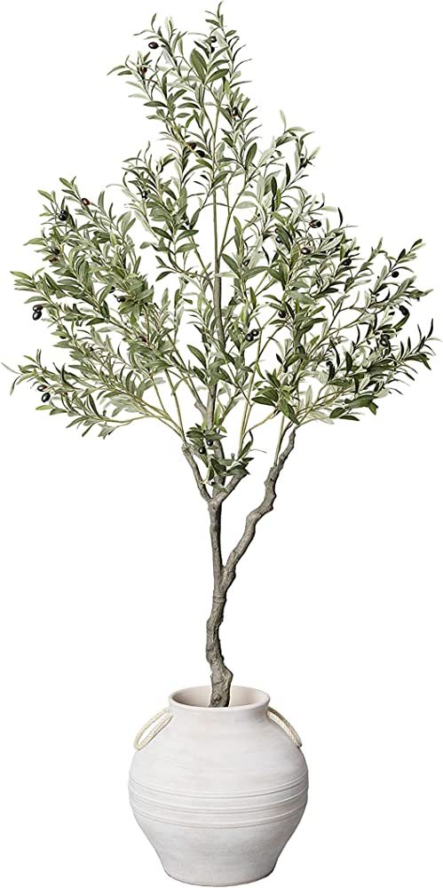VYNT Olive Tree Artificial 7 Feet Tall, Fake Indoor Tree, Faux Decorative Tree | Amazon (US)