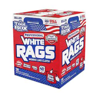 TOOLBOX Z400 White Rags (200-Count) (Box) 5820208 - The Home Depot | The Home Depot