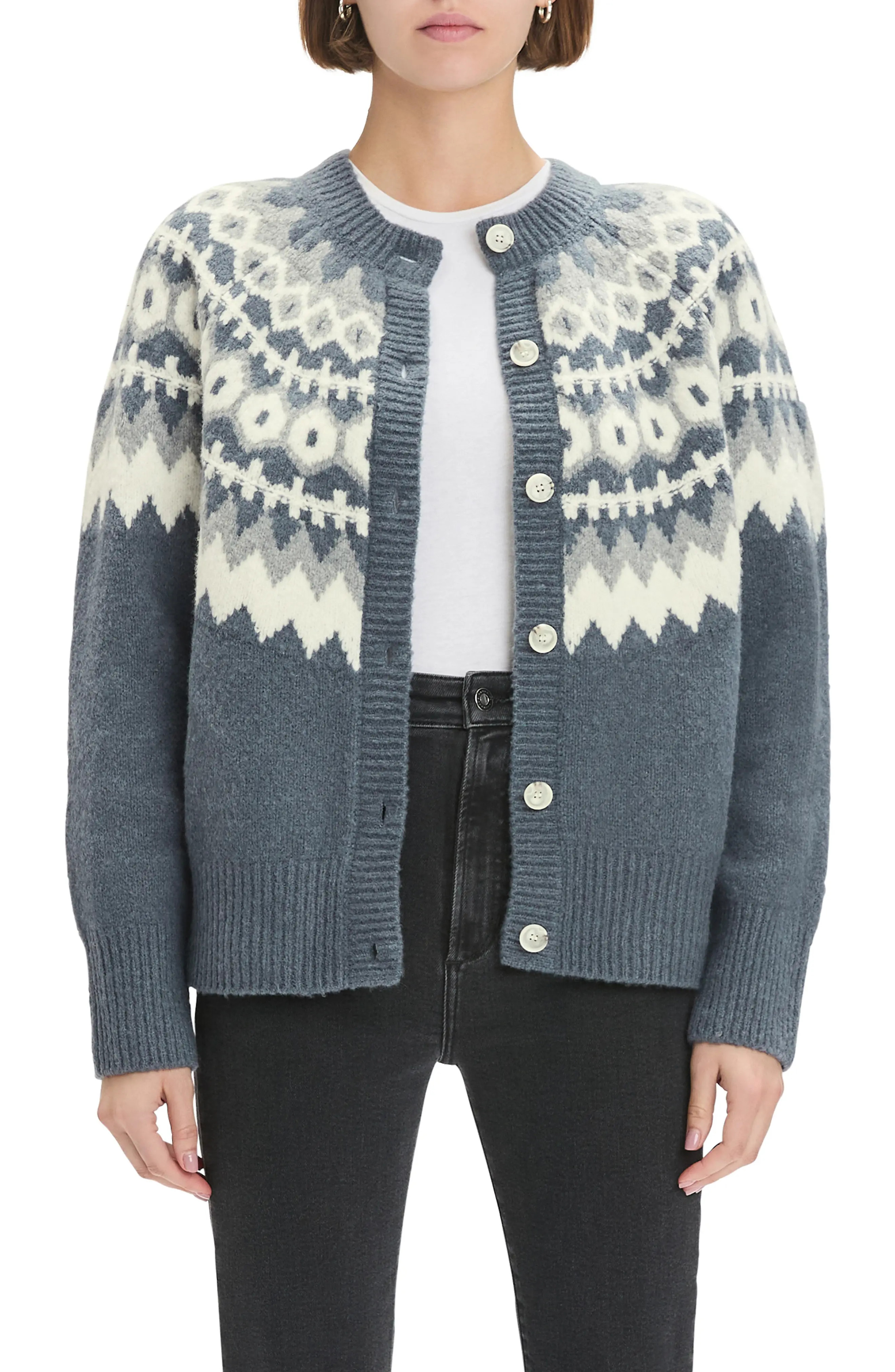 The Snowed In Fair Isle Merino Wool & Cashmere Blend Cardigan (Women) | Nordstrom | Nordstrom