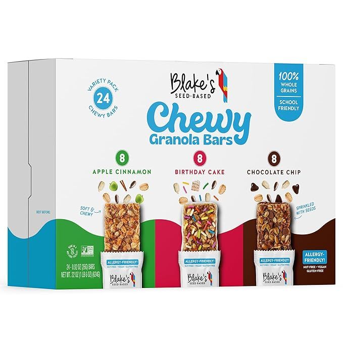 Blake’s Seed Based Chewy Granola Bars — Variety Pack (24 Count), Vegan, Gluten Free, Nut Free... | Amazon (US)