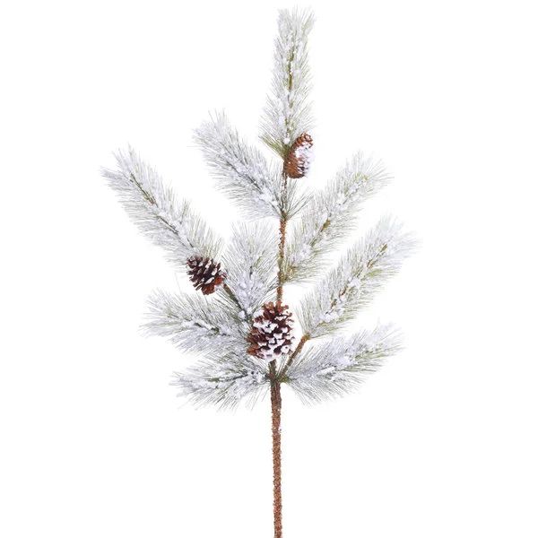 Vickerman 34-inch Flocked Ashville Pine Spray with 9 Tips | Bed Bath & Beyond