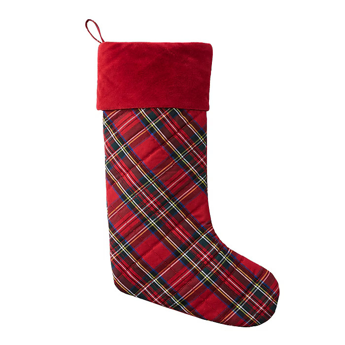 L.L.Bean Tartan Velvet Stocking, | Staples