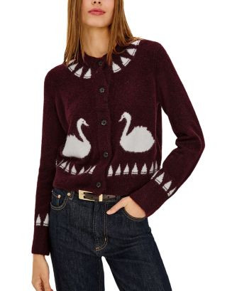 Millie Swan Print Cardigan Sweater | Bloomingdale's (US)