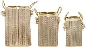 Creative Co-Op 14.25", 18" & 22" Handwoven Seagrass Handles & Tassels (Set of 3 Sizes) Baskets, M... | Amazon (US)