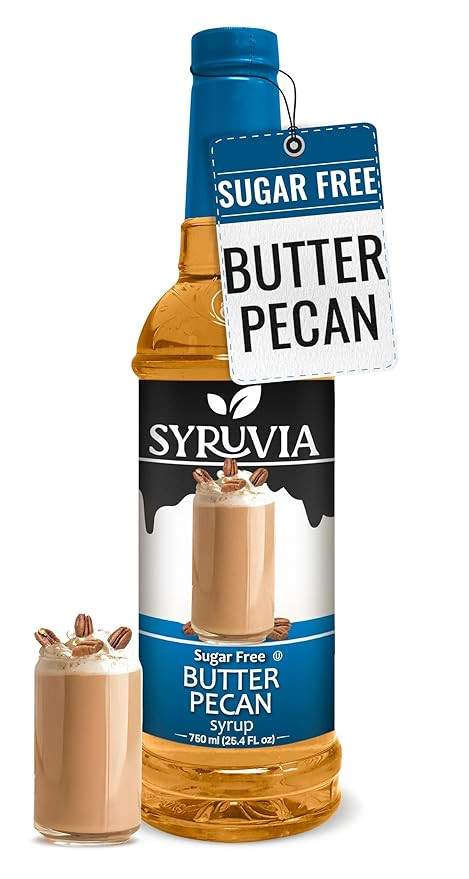 Syruvia Sugar Free Coffee Syrup, Butter Pecan Flavored Syrup for Drinks, Lattes, and Desserts –... | Amazon (US)