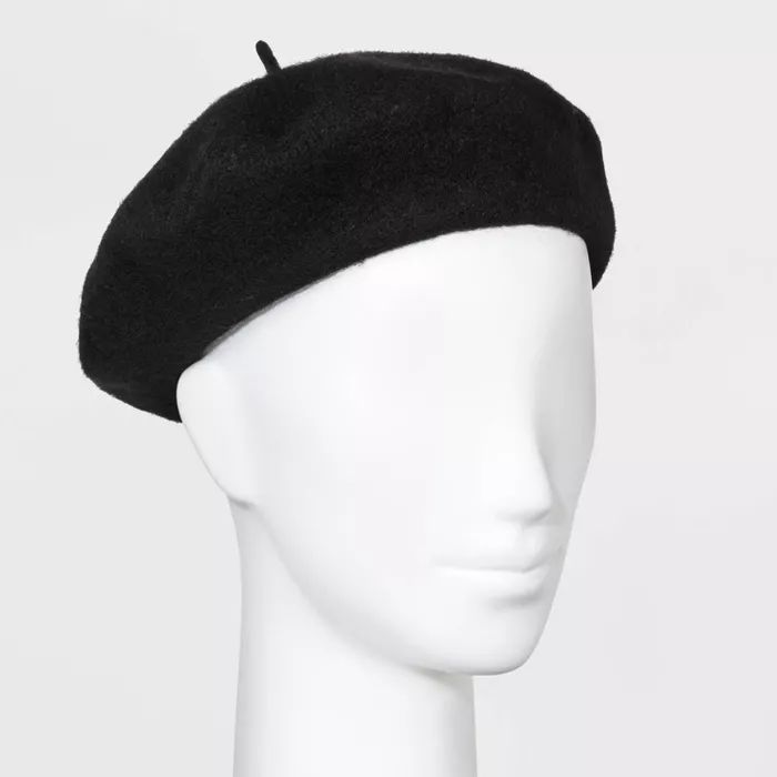 Women's Felt Beret Knit Hat - A New Day™ Black One Size | Target