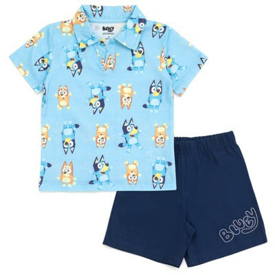 Bluey Bingo Little Boys Polo Shirt and Shorts 7-8 | Target