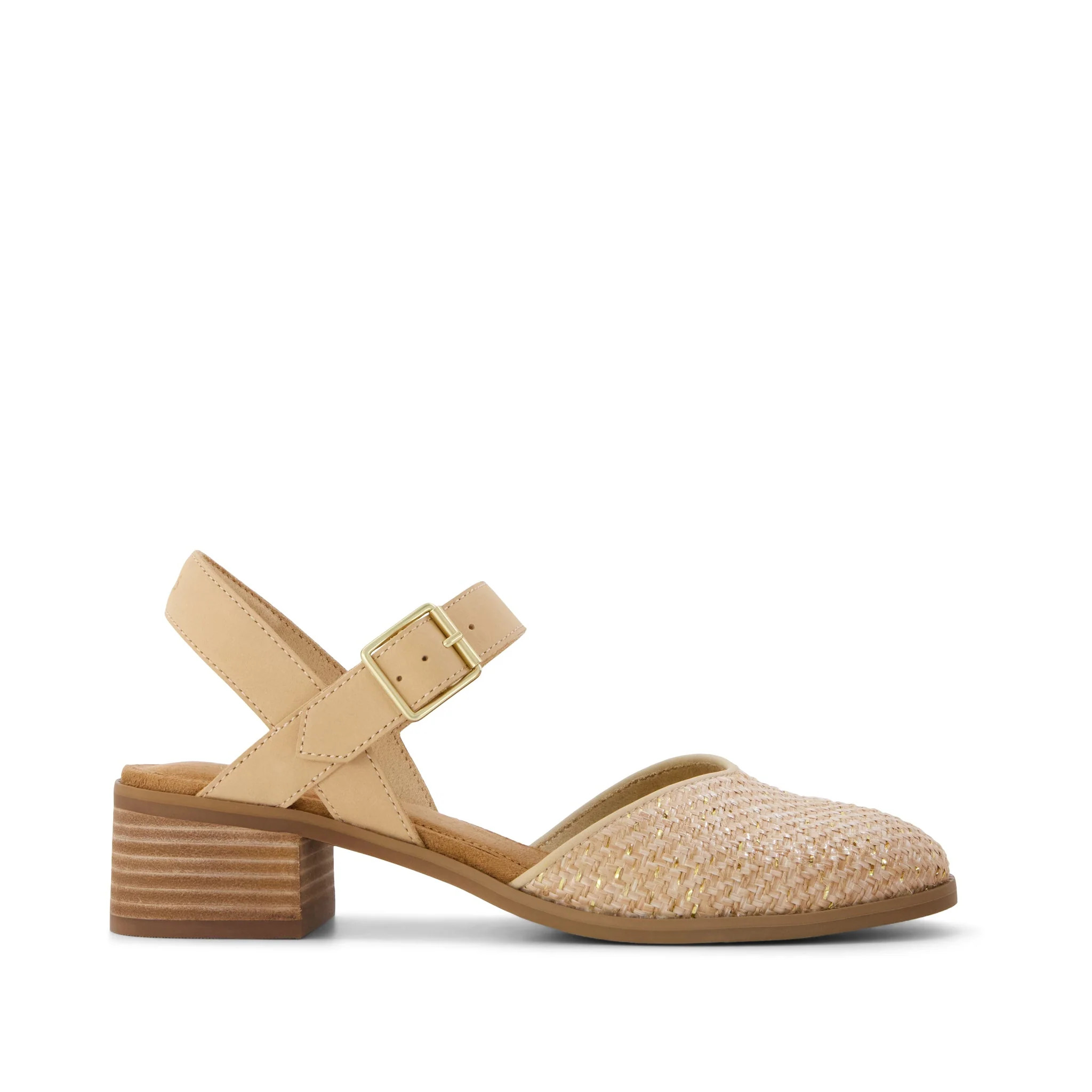 Womens Jaclyn Heel Natural Metallic Raffia | Toms EMEA