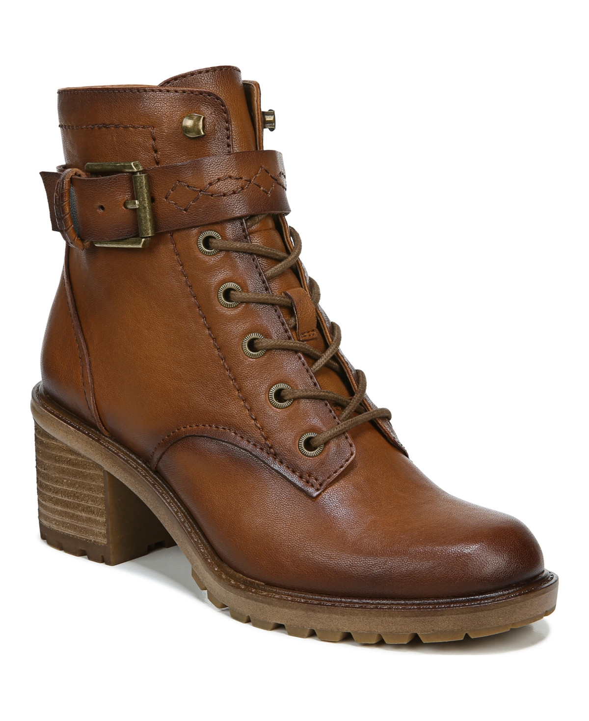 Zodiac Women's Gemma Lace-up Combat Booties - Cognac Leather | Macy's