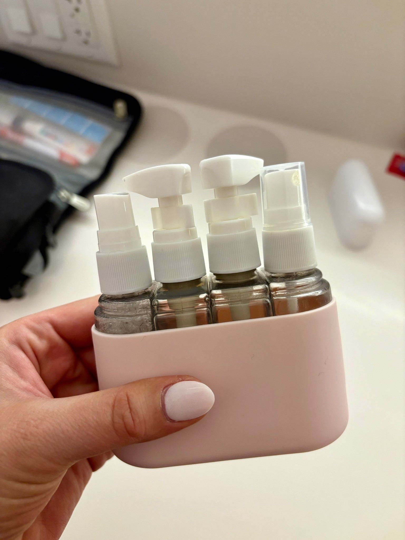 My favorite thing to travel with. Holds all of my skincare and doesn’t leak! Also TSA approved  

#LTKTravel #LTKBeauty #LTKFindsUnder50