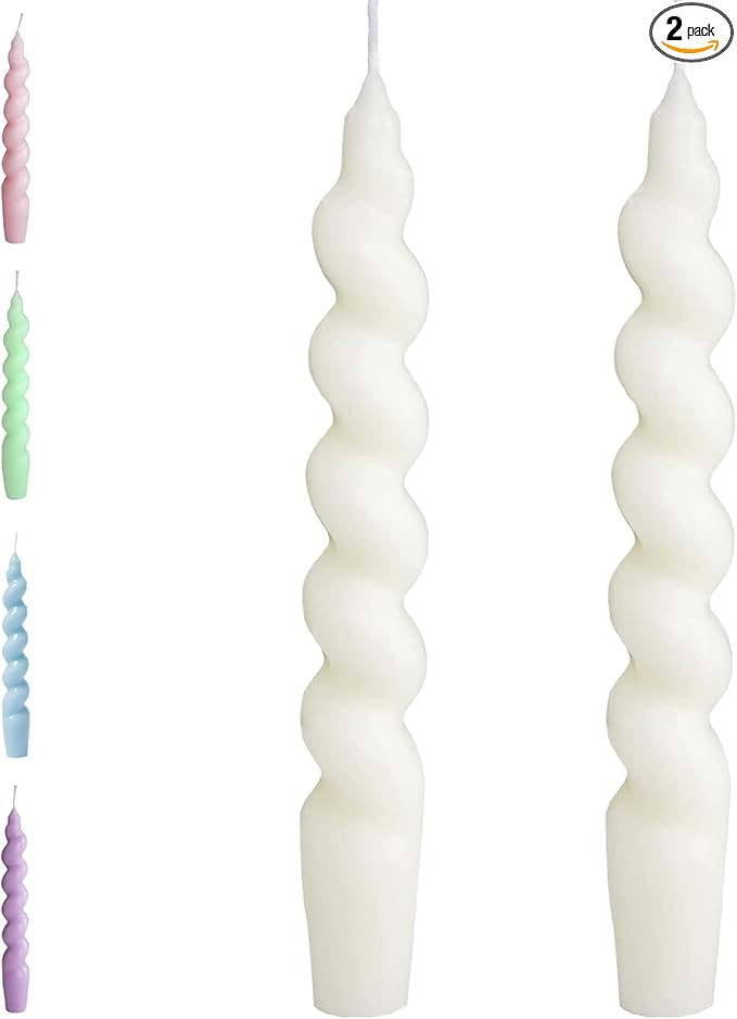 Spiral Taper Candle - Handmade 7.5 inches Twisted Candles Sticks Dripless Dinner Candle for Home ... | Amazon (US)