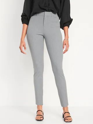 High-Waisted Heathered Pixie Straight Ankle Pants for Women | Old Navy (US)