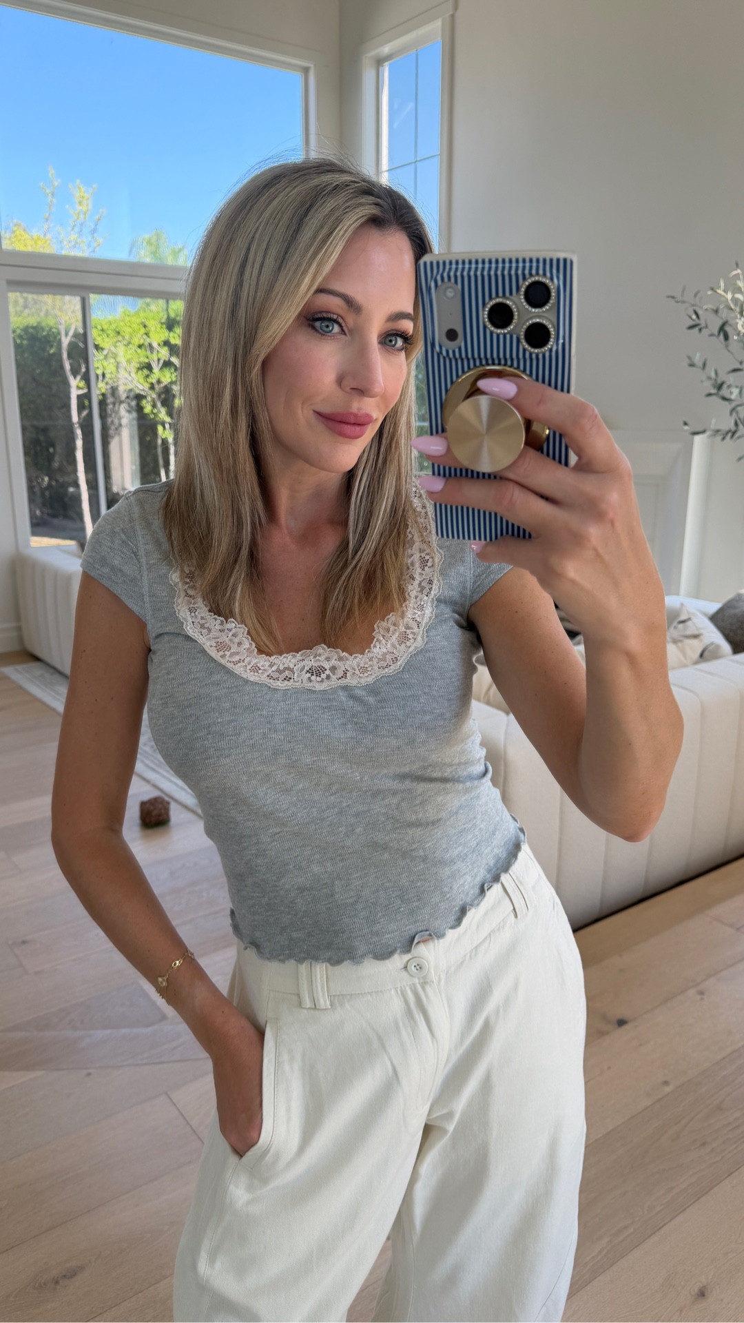 Love this lace trim scoop neck tee! I got a medium. Perfect spring t-shirt! Lots of colors. 

#LTKootd #LTKSaleAlert #LTKSeasonal