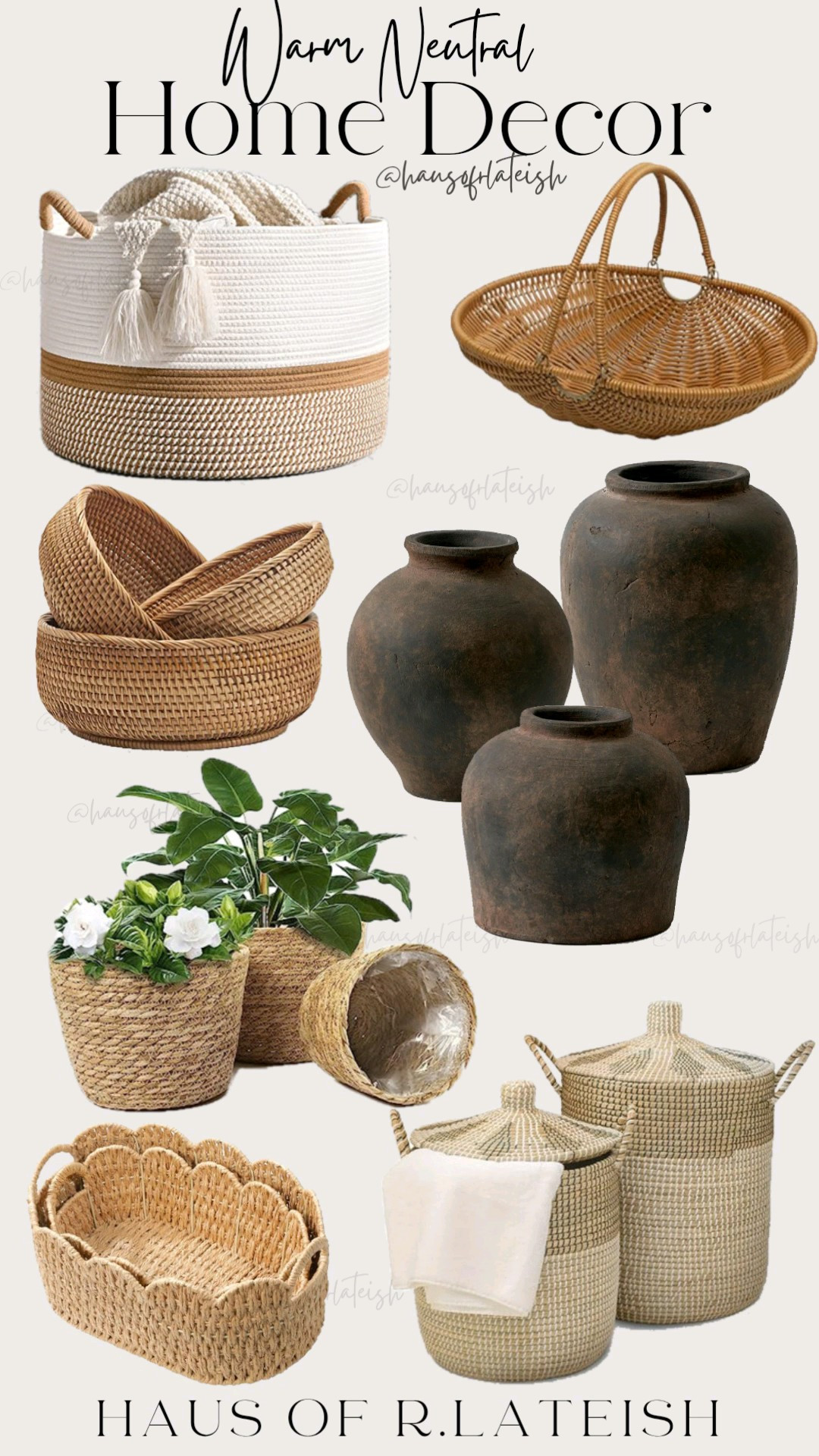 From dark vessels, to woven and rattan baskets. I'm loving all the warm neutral tones for this Spring. #HomeDecor #InteriorDesign #Spring #HomeFinds #NeutralDecor 

#LTKHome #LTKSaleAlert #LTKSeasonal