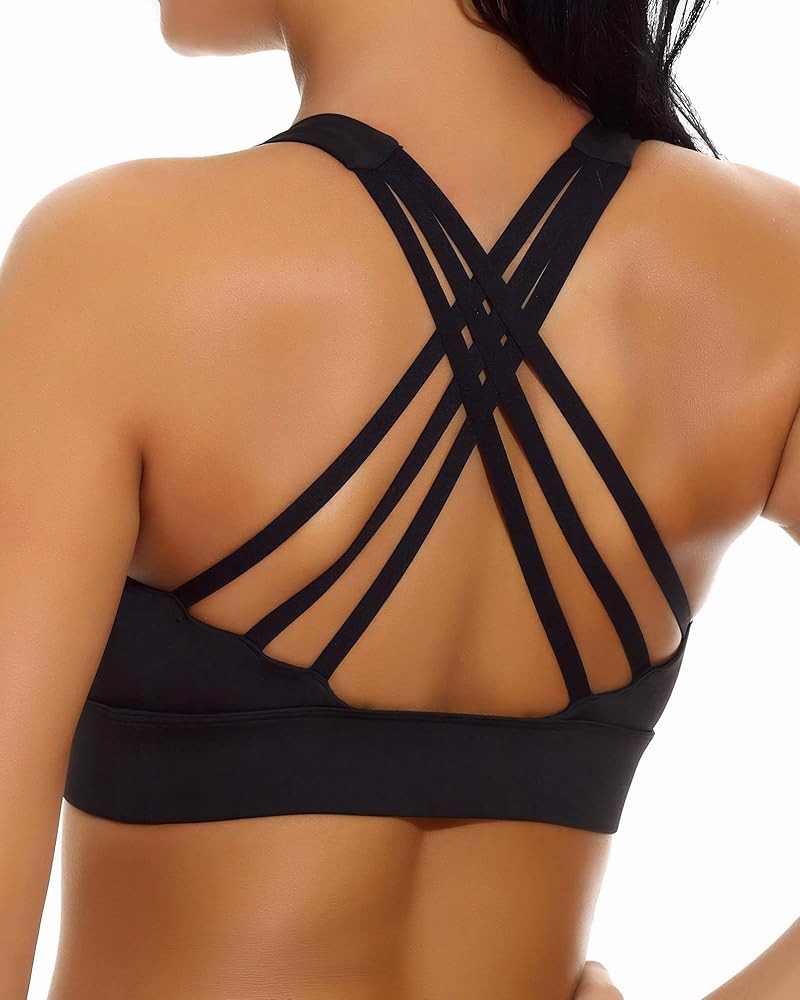 Sports Bras for Women High Impact Sports Bra - Removable Padded Yoga Racerback Bra Workout Crop T... | Amazon (US)