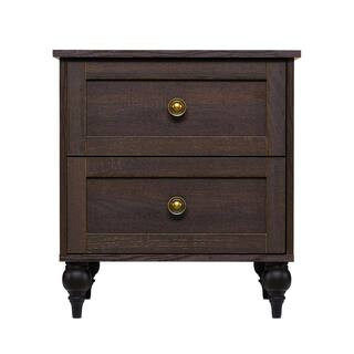 SangoWellington Brownish Grey 2-Drawer Nightstand (22.6 in H x 20.63 in W x 16.22 in D) | The Home Depot
