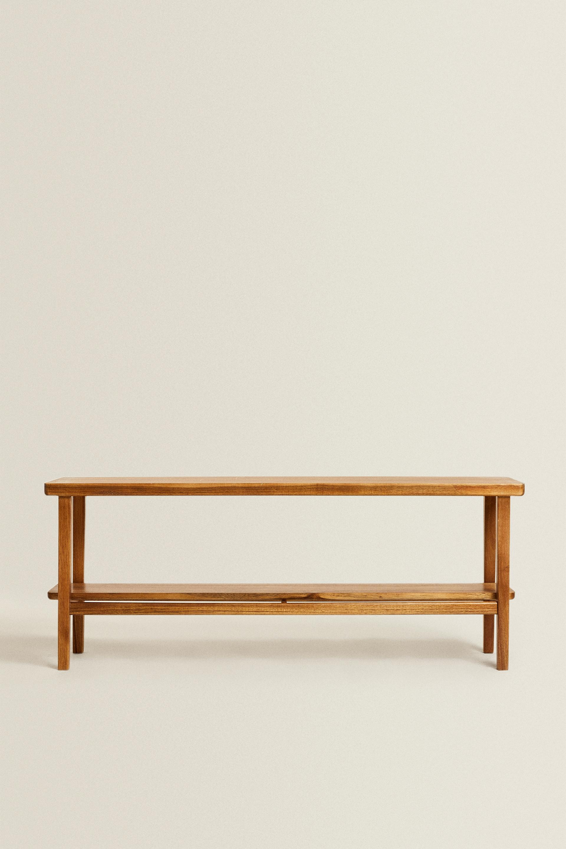 ACACIA WOOD DOUBLE BENCH - Brown - ONE SIZE ONLY | Zara US