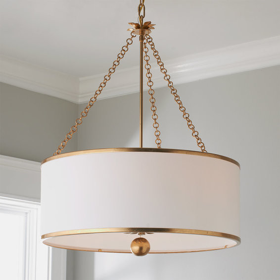 Olive Leaf Drum Shade Chandelier - 6 Light | Shades of Light
