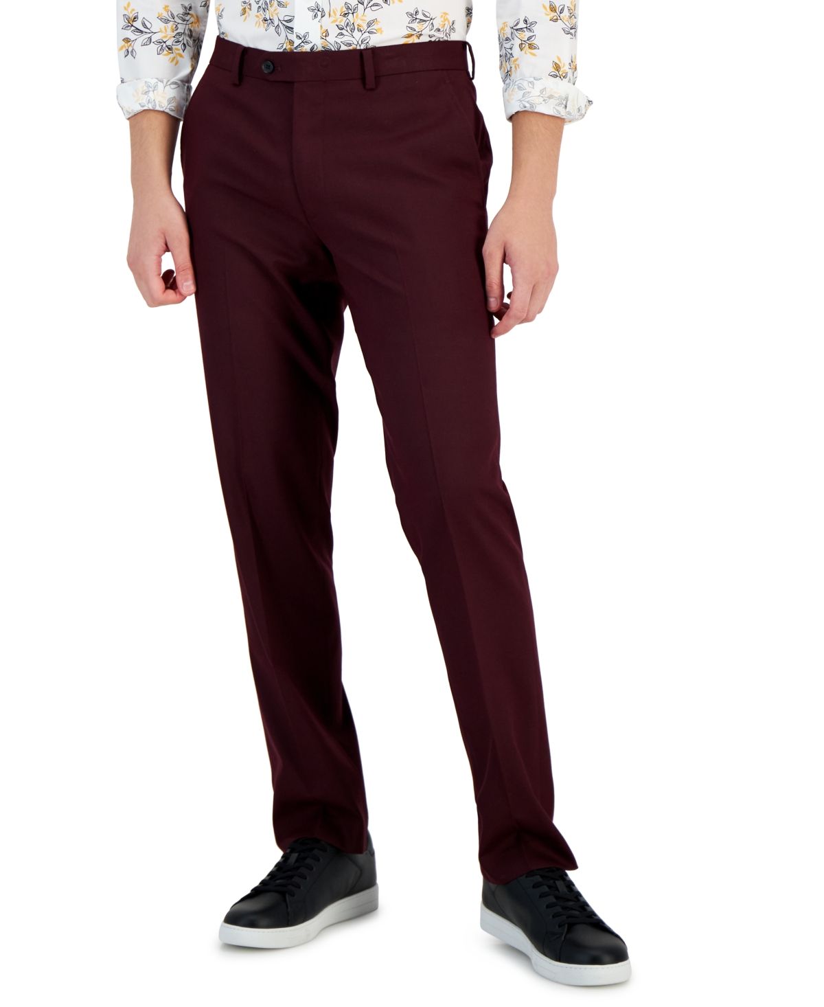 Bar Iii Men's Slim-Fit Burgundy Solid Suit Pants, Created for Macy's | Macys (US)