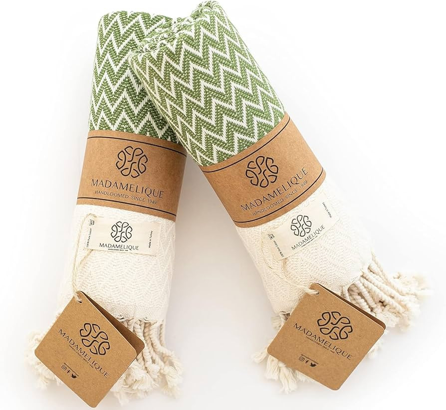 Madamelique Exclusive Hand Towels Set of 2-18 x 40 Inches - Decorative Bathroom Peshtemal Towel f... | Amazon (US)