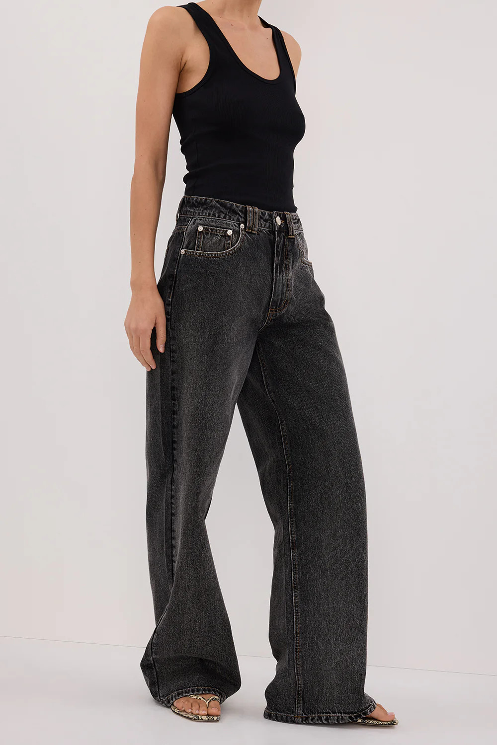 REAGAN 2.0 WASHED BLACK TALL SLOUCHY JEAN | DISSH