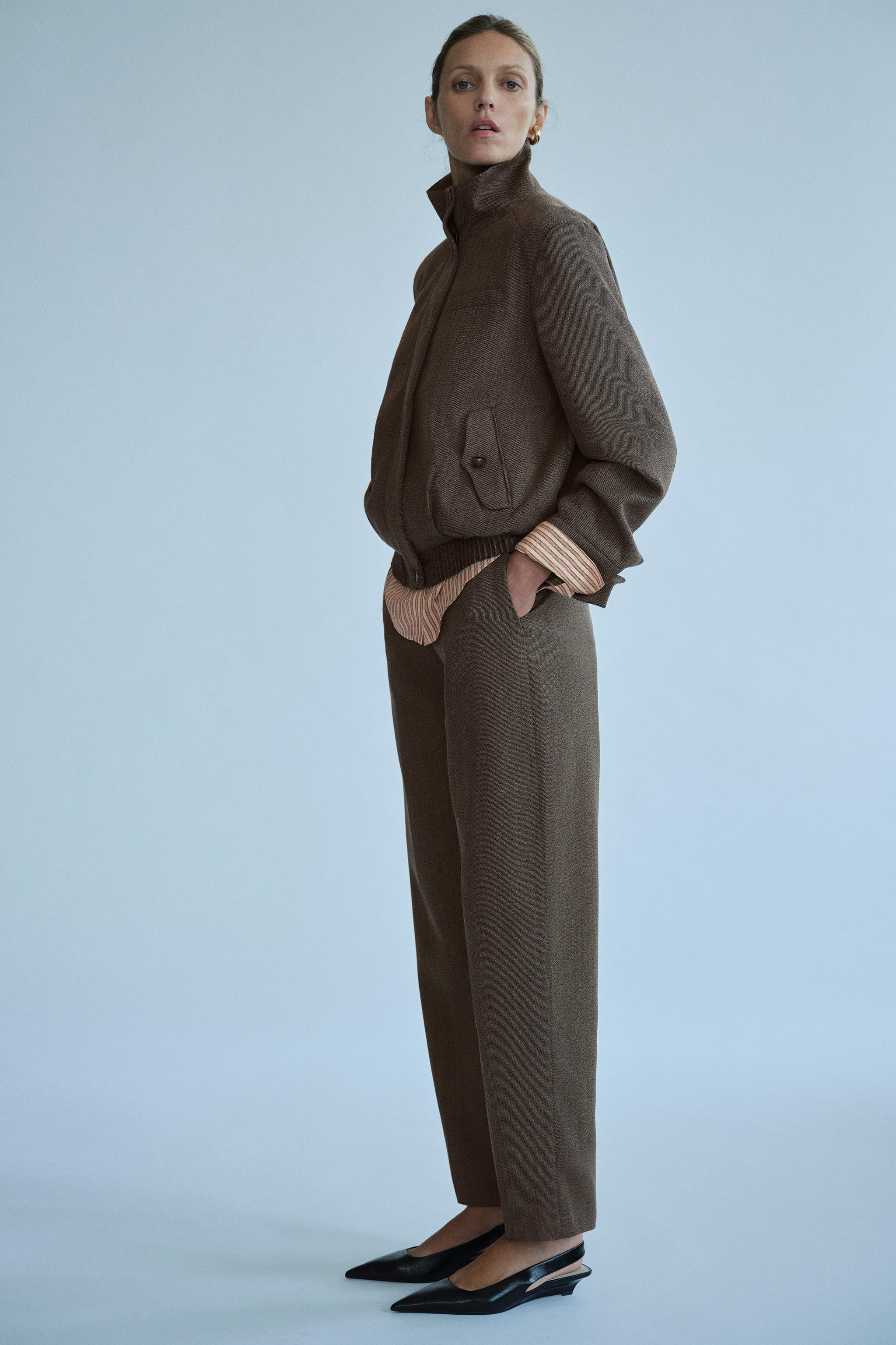 LEATHER MINI WEDGE SLINGBACKS | Zara US