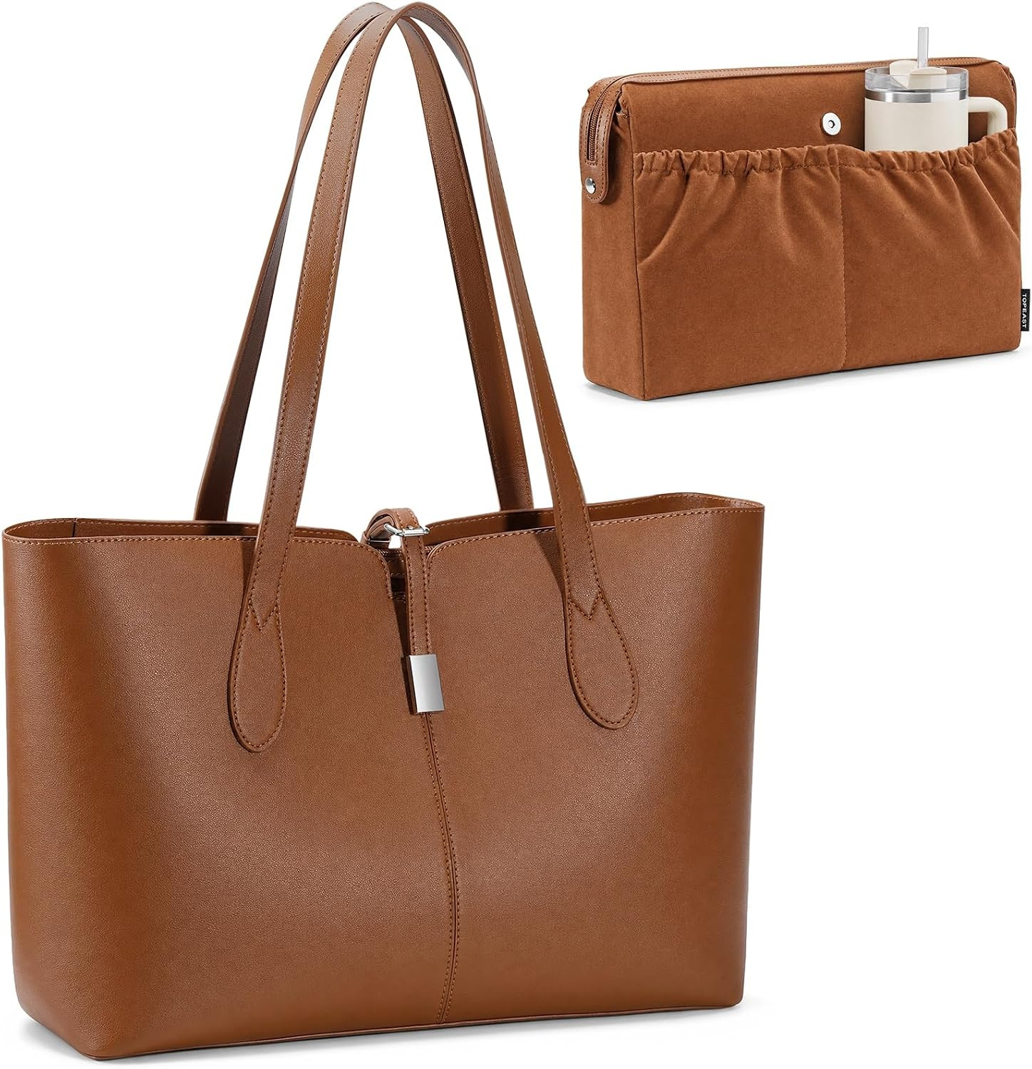 Tote Bag for Women 15.6" Work Handbag with Removable Laptop Sleeve | Amazon (US)