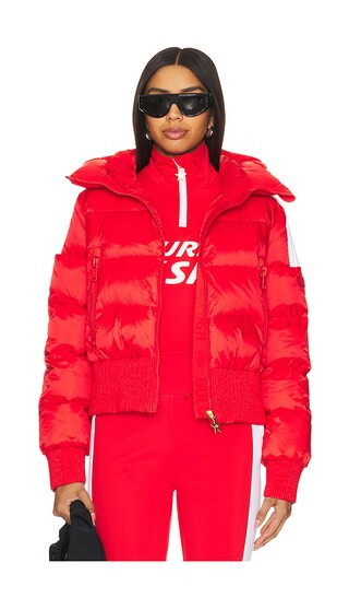 Goldbergh La Face Goose Down Puffer in Red. - size 32 | Revolve Clothing (Global)