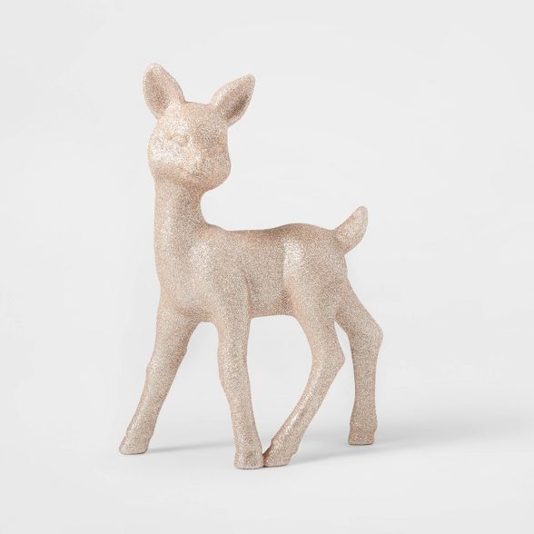 Retro Glitter Deer Decorative Figurine Blush - Wondershop™ | Target