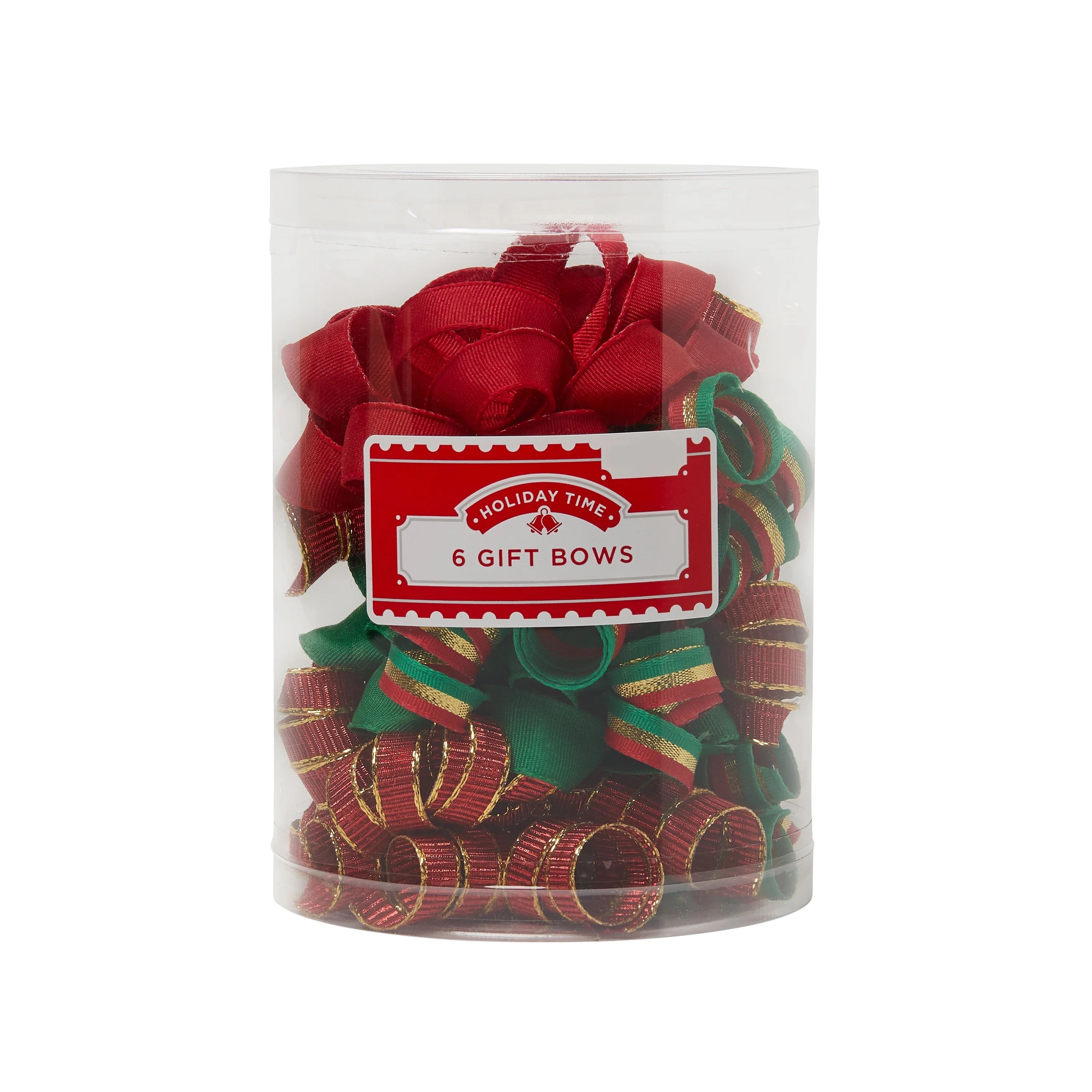Holiday Time Red and Green Gift Bows, 6 Count - Walmart.com | Walmart (US)