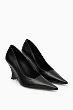 POINTED LEATHER WEDGE PUMPS - BLACK - Shoes - COS | COS (US)