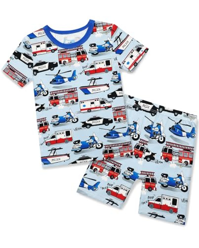 Bamboo Viscose Toddler Car Pajamas Boys Girls Kids Cool Short Summer 12M-8Y Snug fit Pjs Set 2pcs | Amazon (US)