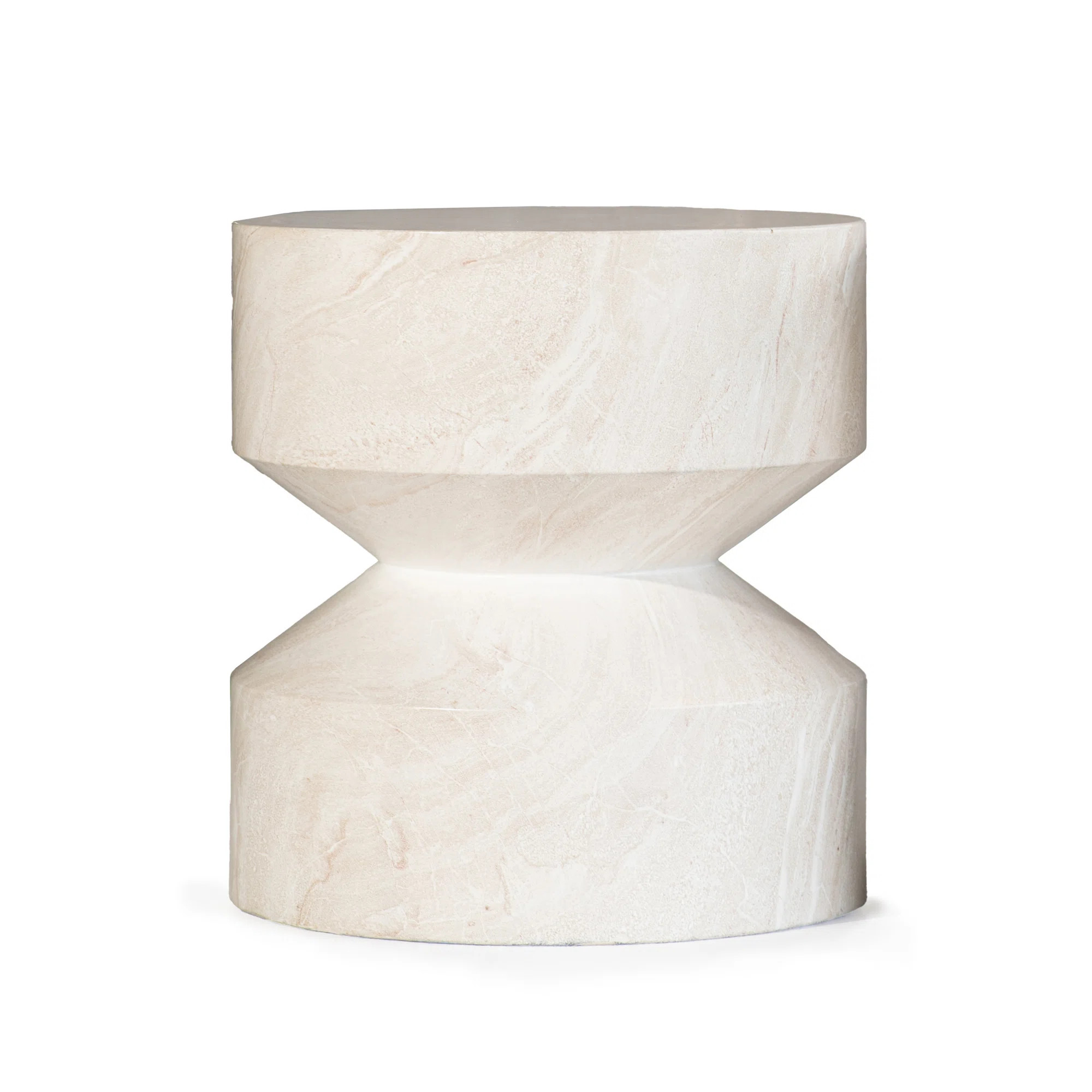 Outdoor Faux Stone Hourglass Side Table | Wayfair North America