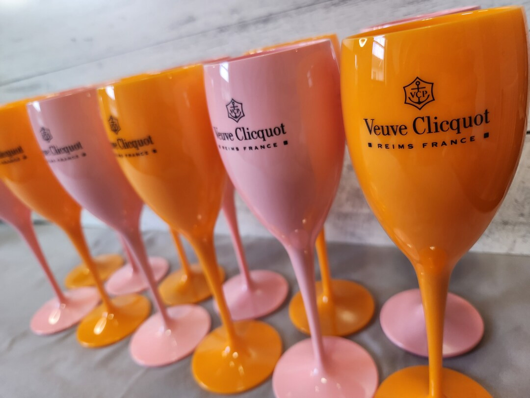 12 Veuve Clicquot Champagne Pink and Orange Party Flutes | Etsy (US)