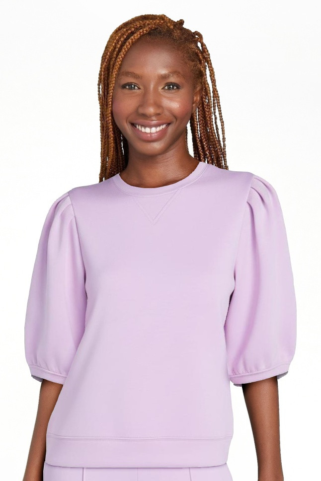 Scoop Women's and Women's Plus New Scubaknit Pleated Sleeve Top, Sizes XS-4X | Walmart (US)