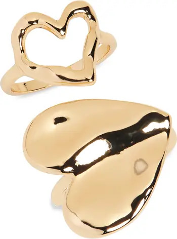 NORDSTROM RACK Set of 2 Molten Heart Rings | Nordstromrack | Nordstrom Rack