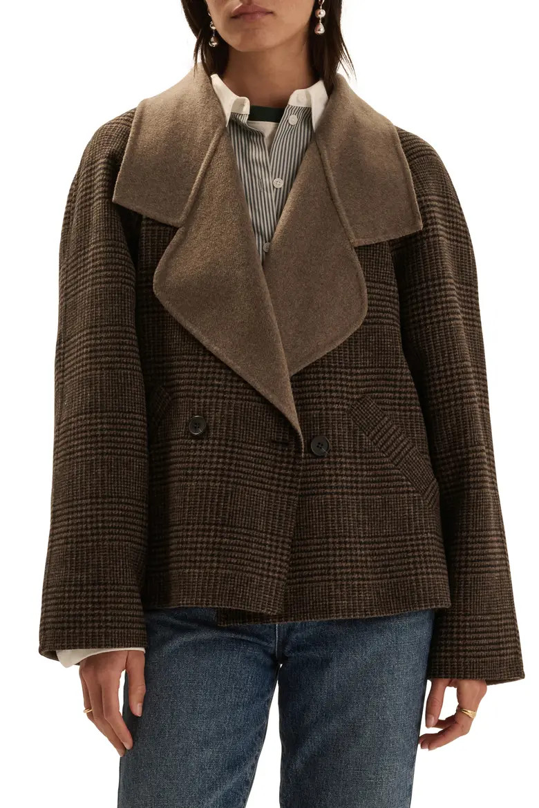 Favorite Daughter Cameron Houndstooth Coat in Ganache Houndstooth at Nordstrom, Size Medium | Nordstrom