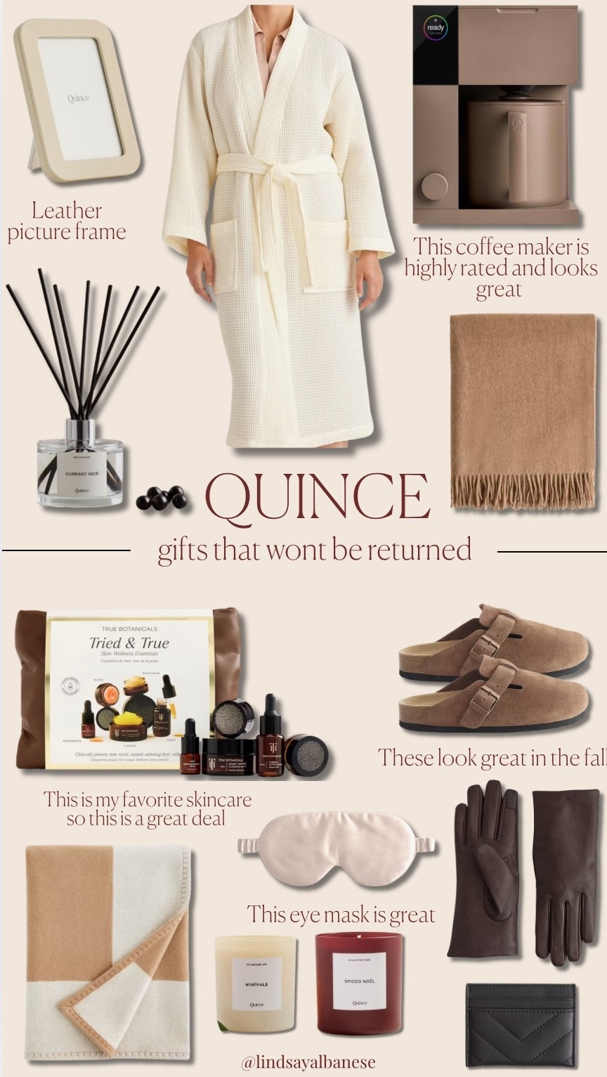 Quince gifts that won’t be returned 🎁



#LTKGiftGuide #LTKCyberWeek #LTKFindsUnder100