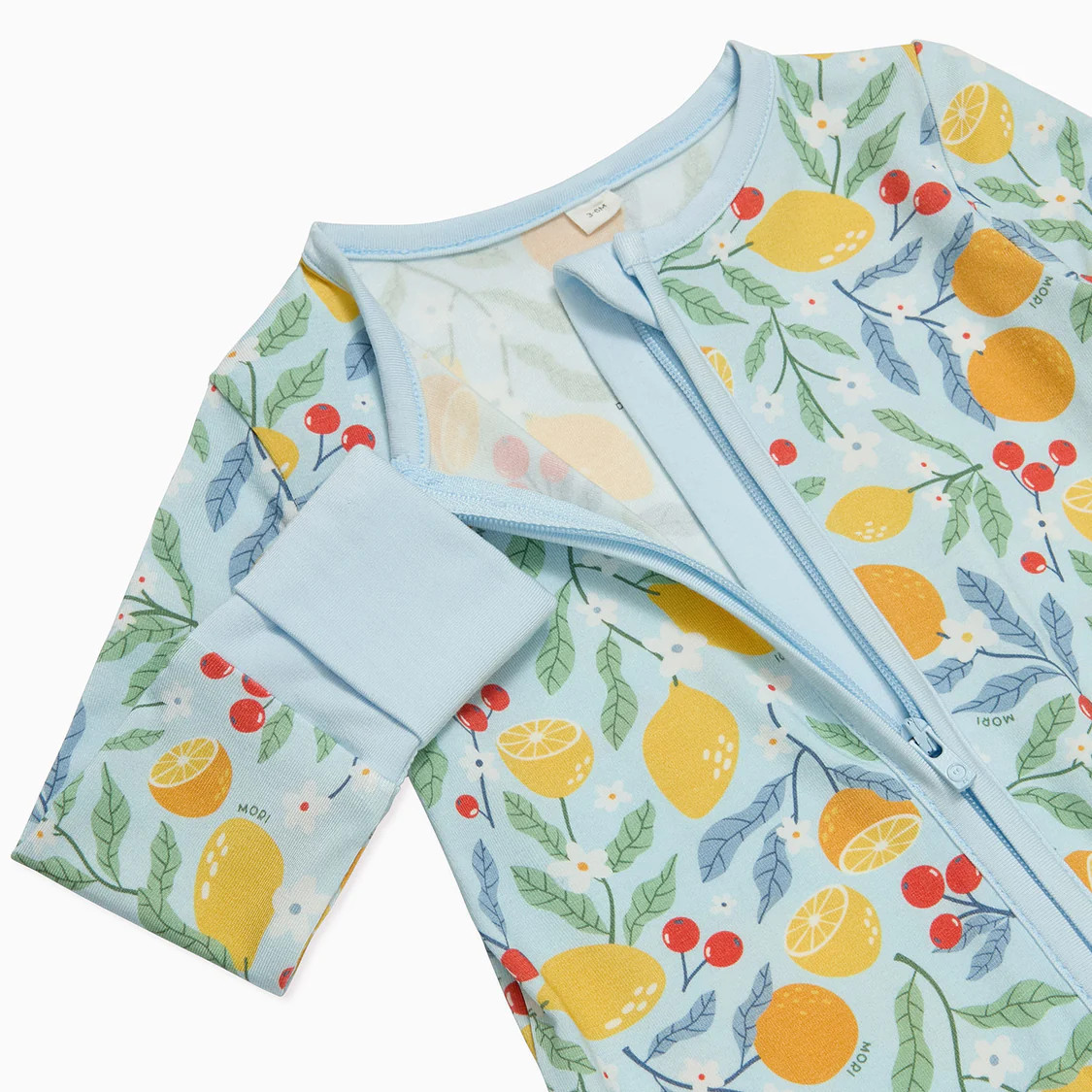 Citrus Summer Clever Zip Baby Pajamas | Baby Mori (US)