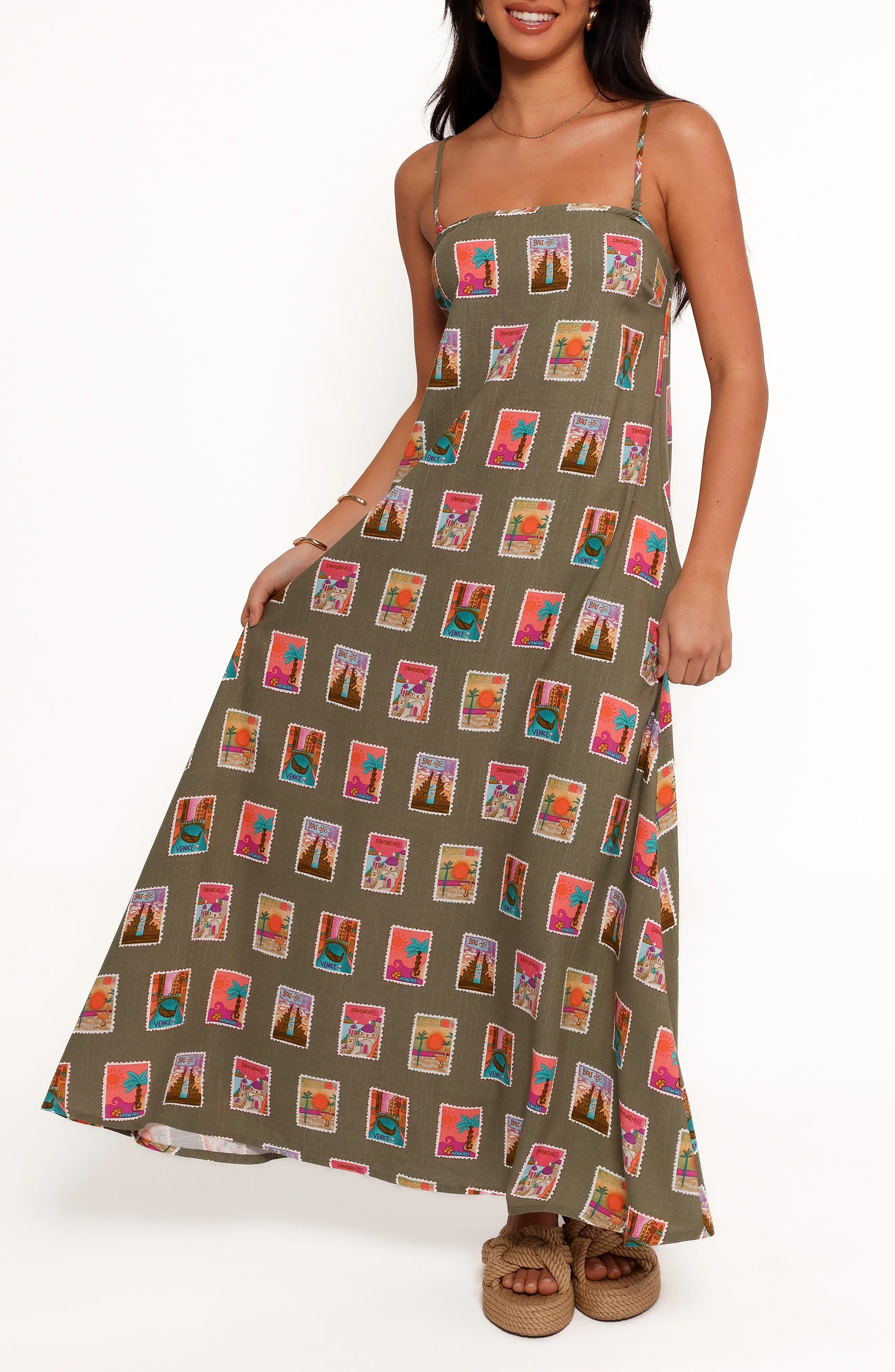 Aoife Postcard Print Maxi Dress (Women) | Nordstromrack | Nordstrom Rack