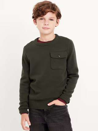 Crew-Neck Utility Pocket Sweater for Boys | Old Navy (US)
