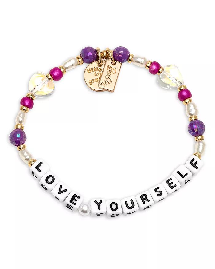 Little Words Project Love Yourself Beaded Stretch Bracelet in Gold Tone | Bloomingdale's (US)