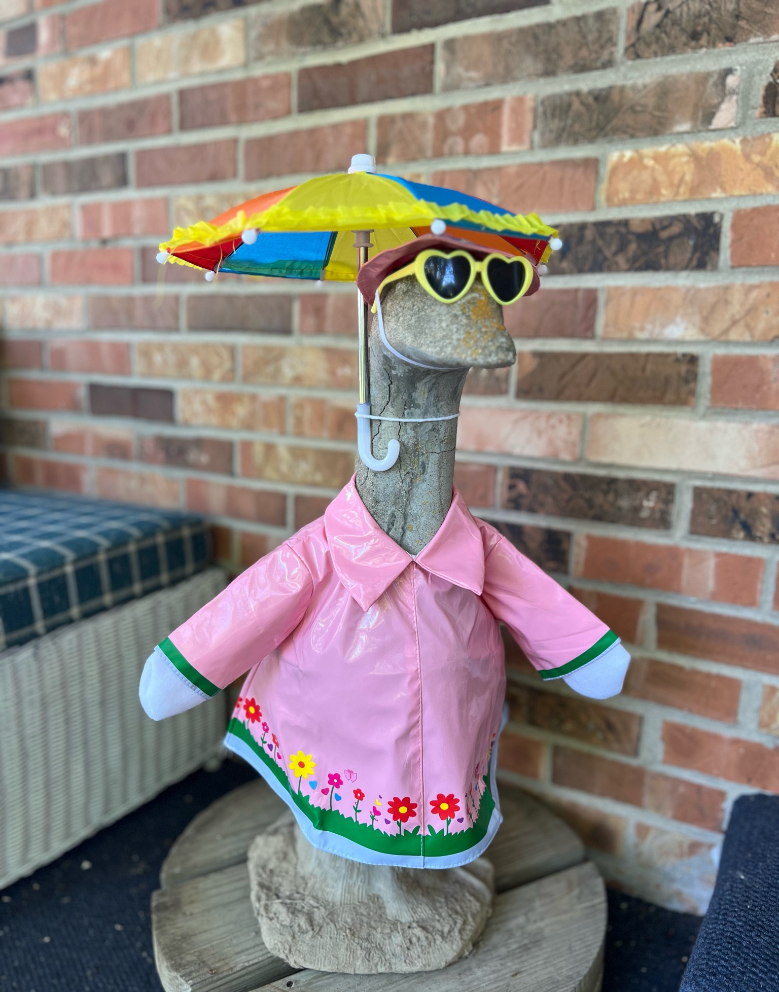 porch goose has been dressed for this rainy spring weather! ☔️ 🪿 

Porch, Outdoor, Porch Goose, Goose Outfit, Country Living

#LTKHome #LTKSeasonal