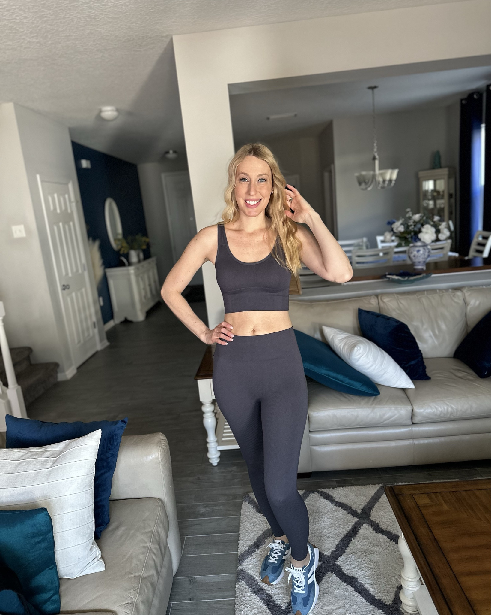 Active wear sets in dark grey
🤍 this comes with 3 pairs of active sets 
🤍 it does have tons stretch 
🤍 fits true to size, wearing size small and I am 5’10”
🤍 SHEIN fashion

#LTKTall #LTKfitnessgoals