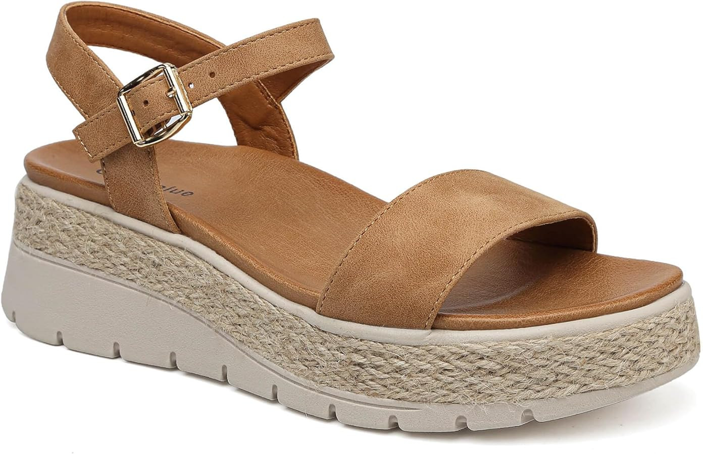Womens Platform Espadrille Wedge Sandals Open Toe Adjustable Ankle Strap Comfortable Flatform San... | Amazon (US)