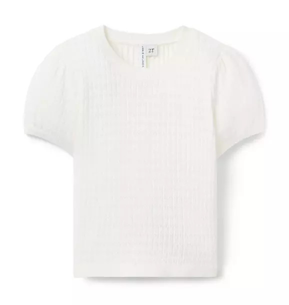 Pointelle Puff Sleeve Top | Janie and Jack